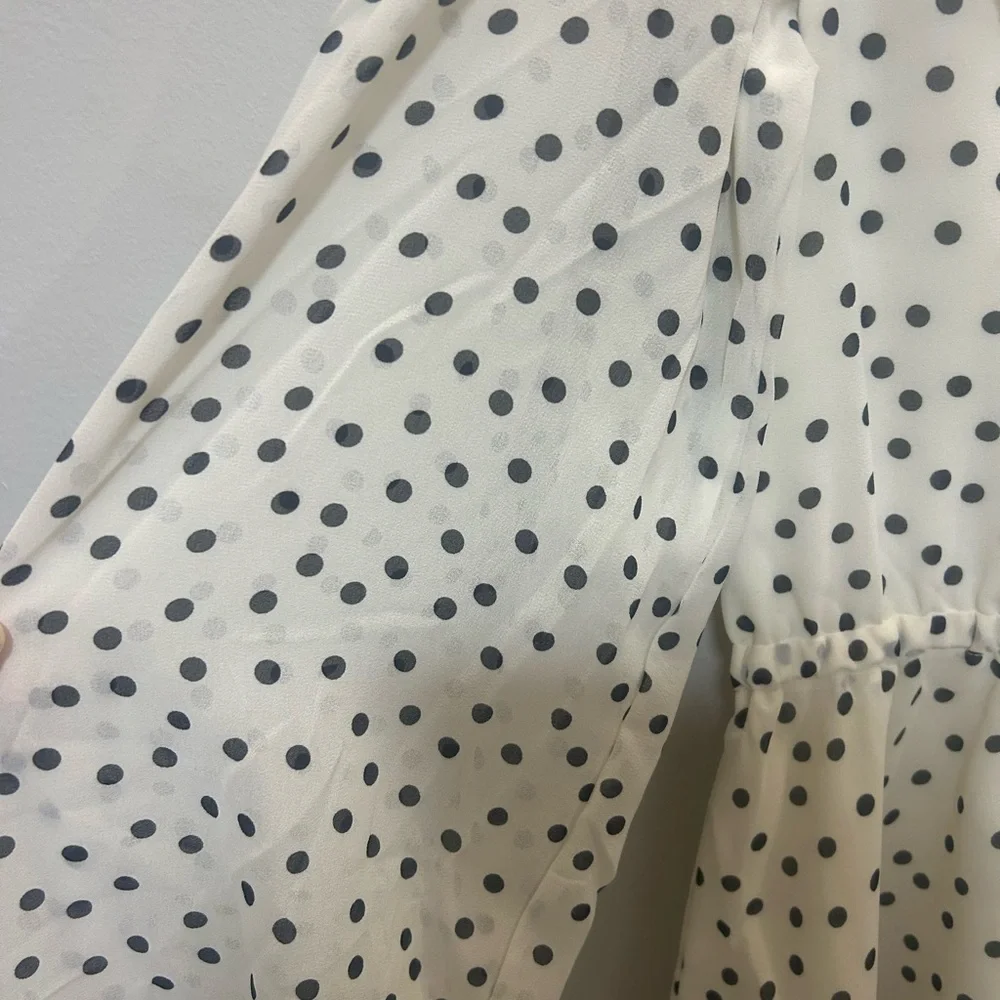 MAJORELLE cream and Black Polka Dot Mini Dress 0205 B-1 - Picture 7 of 15